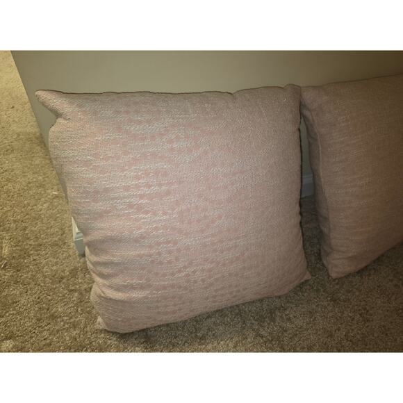 Set of 2 Antonio Salgado 20x20 Blush Pink Jacquard Throw Pillow Made in Portugal - Picture 2 of 4